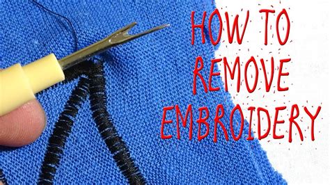 is there a way to remove embroidery So, if you've got some unwanted embroidery on your garment and want it gone for good...